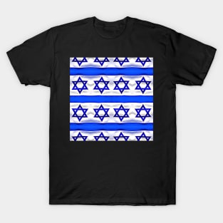 Star of David Israeli Flag Pattern Number 1 T-Shirt